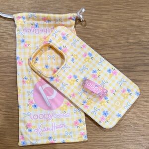 Loopy Case Kids Gingham Floral Phone Case - Yellow and Pink